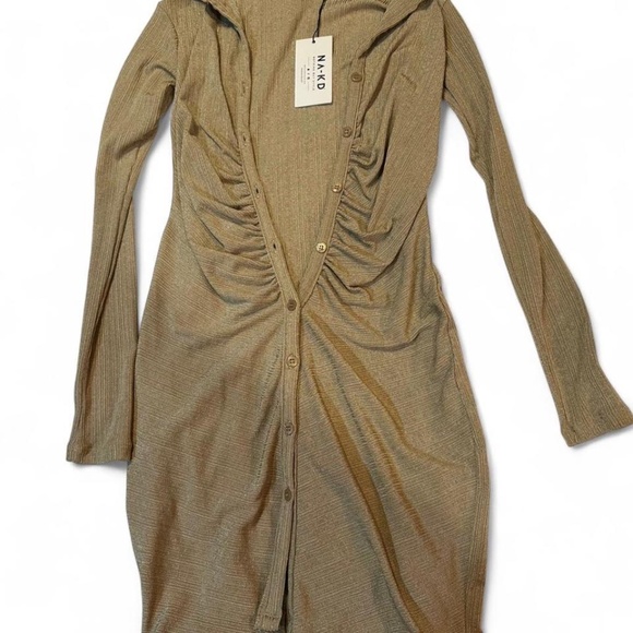 NA-KD Tan dress - Picture 4 of 4
